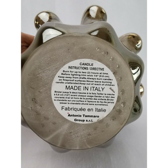 Antonio Tammaro Murano Art Glass Candle Vase Made In Italy 5" - Picture 11 of 11